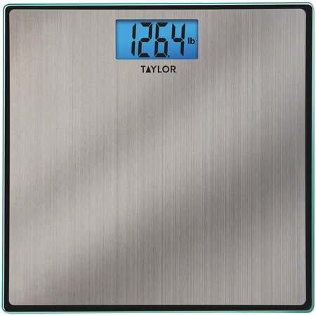 TAYLOR PRECISION PRODUCTS Easy-to-Read 400-lb Capacity Stainless Steel Bathroom Scale 74074102
